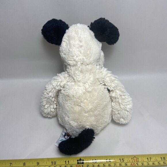 Jellycat London Bashful Cream & Black 9” Plush Puppy Dog No paper tag - Picture 5 of 8